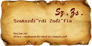 Szekszárdi Zsófia névjegykártya