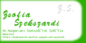 zsofia szekszardi business card